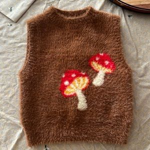 Mushroom Cropped Vest